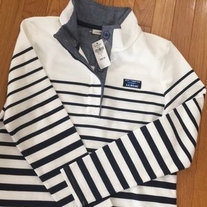 L.L. Bean Soft Cotton Rugby Henley Stripe NWT